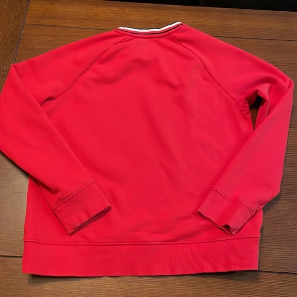 Tommy Hilfiger red sweatshirt top. Small. Spell out across front